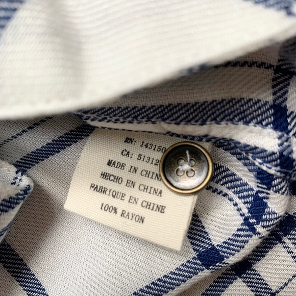 Anthropologie Ash and Ember Button Down Shirt Plaid Flannel Size XS - Picture 10 of 15